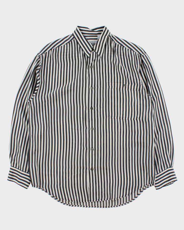 Vintage 1990s Pasha Discotheque Silk Striped Long Sleeve Shirt - M