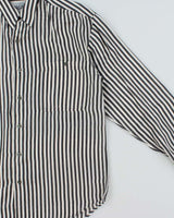 Vintage 1990s Pasha Discotheque Silk Striped Long Sleeve Shirt - M