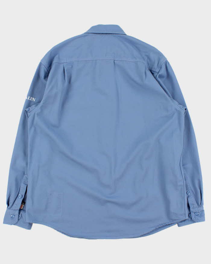 Vintage Carhartt FR Eggshell Blue Long Sleeve Workwear Shirt - L