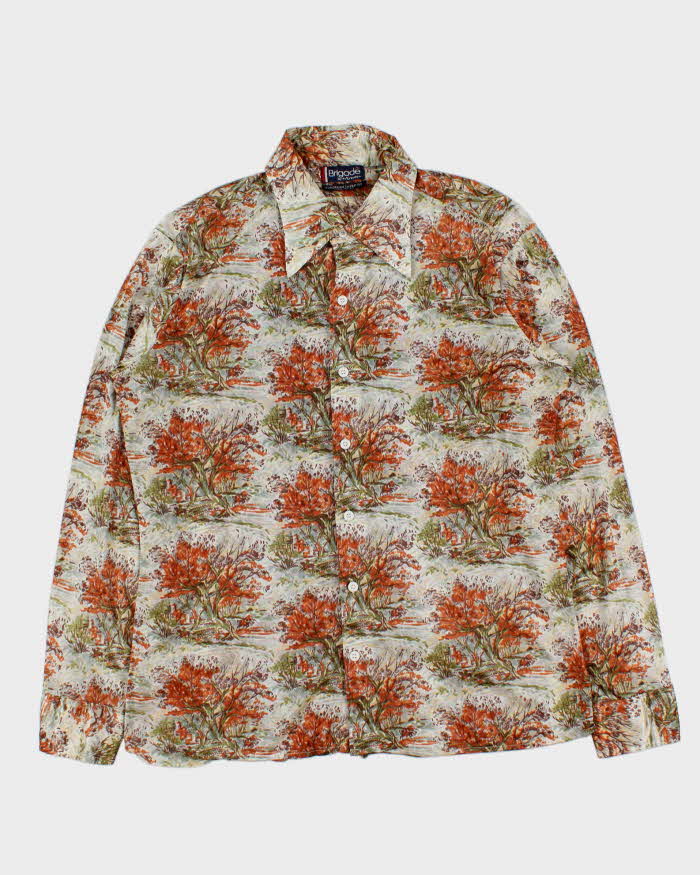 Vintage 1970s Brigade By Arrow Patterned Long Sleeve Shirt - L