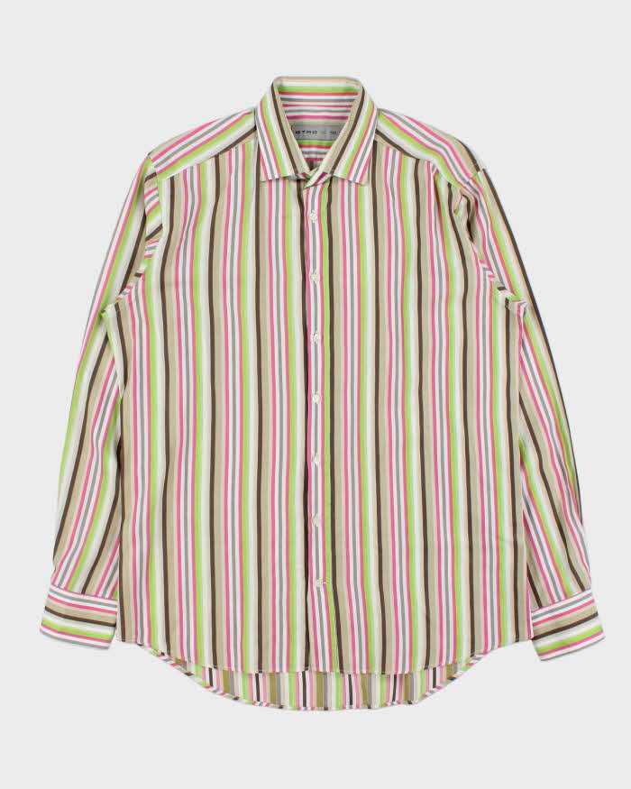 Vintage Y2K 00s Etro Striped Long Sleeve Shirt - L