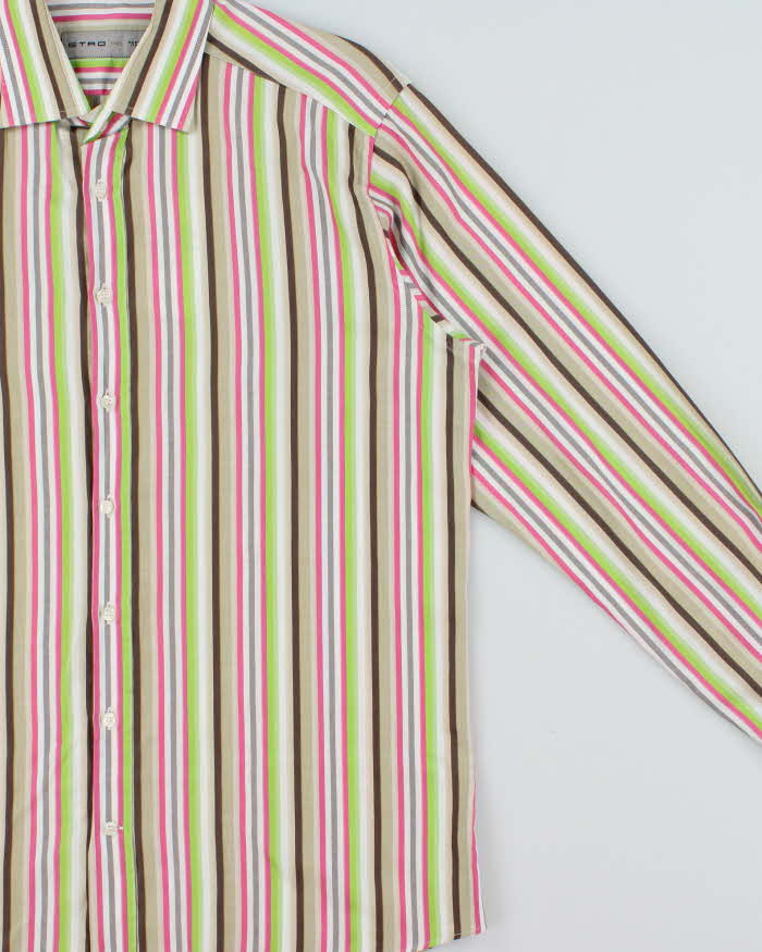 Vintage Y2K 00s Etro Striped Long Sleeve Shirt - L