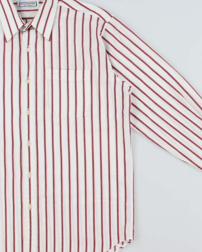 Vintage 1990s Yves Saint Laurent Striped Long Sleeve Shirt - M