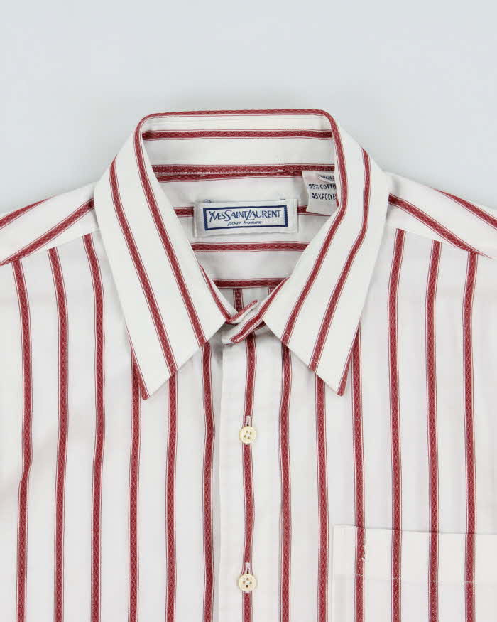 Vintage 1990s Yves Saint Laurent Striped Long Sleeve Shirt - M