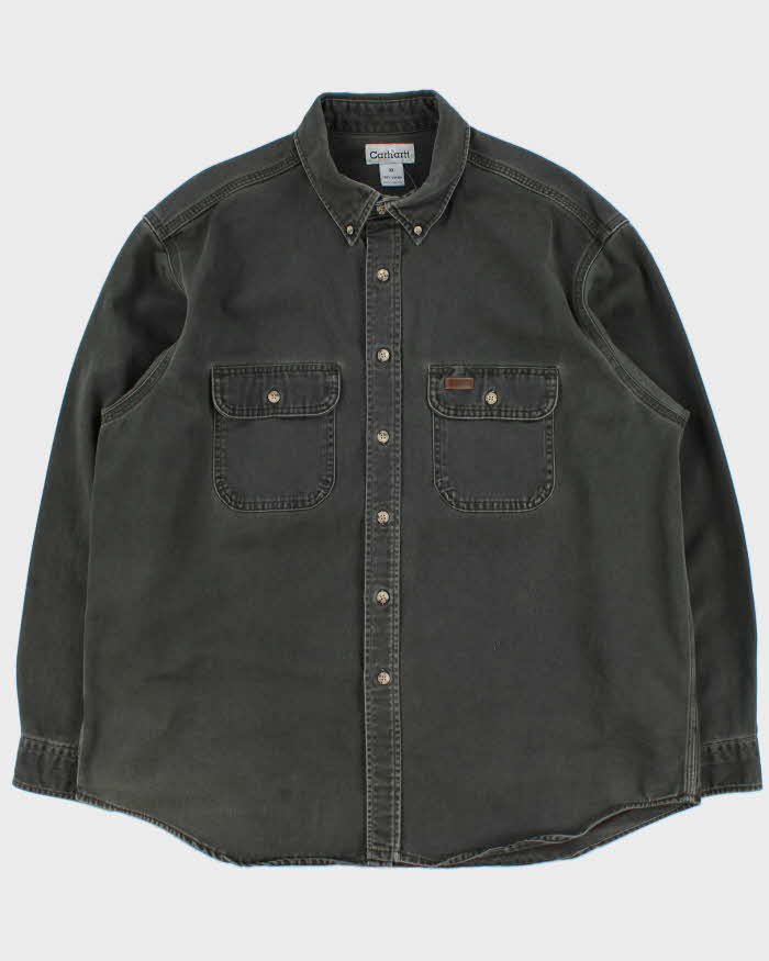 Vintage Y2K 2005 Carhartt Moss Heavyweight Long Sleeve Workwear Shirt - XL