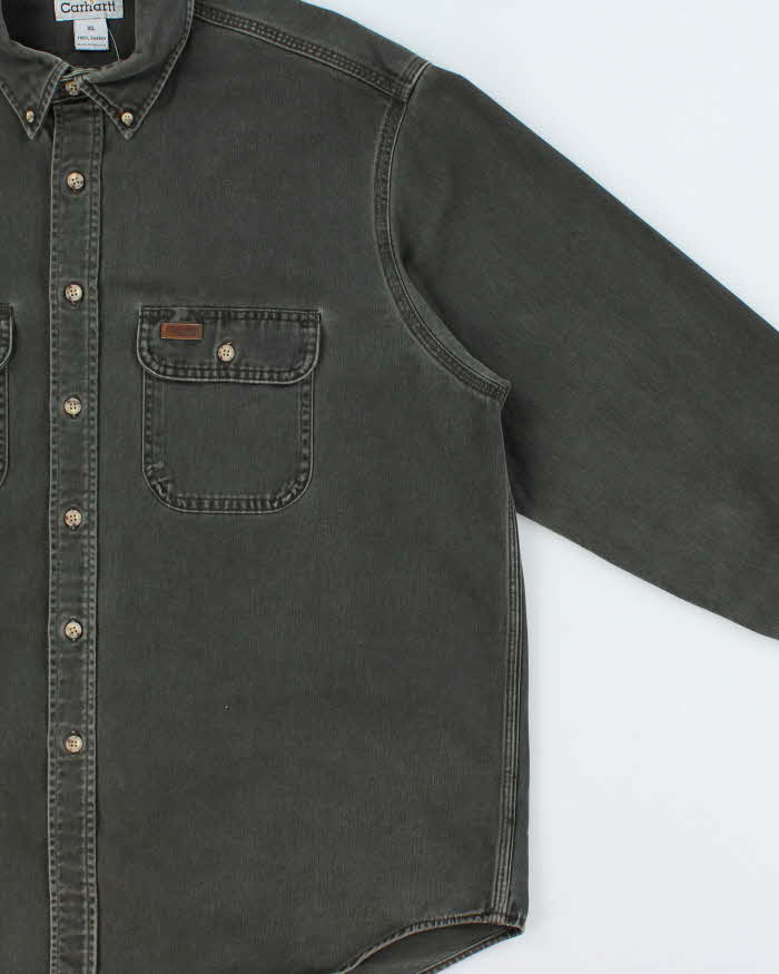 Vintage Y2K 2005 Carhartt Moss Heavyweight Long Sleeve Workwear Shirt - XL