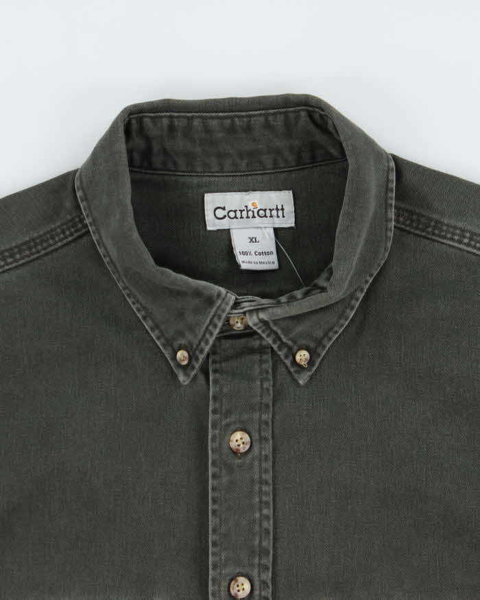 Vintage Y2K 2005 Carhartt Moss Heavyweight Long Sleeve Workwear Shirt - XL