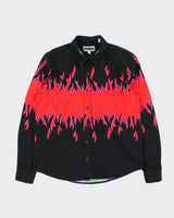Vintage 1990s Panhandle Slim Western Snap Button Flames Long Sleeve Shirt - M