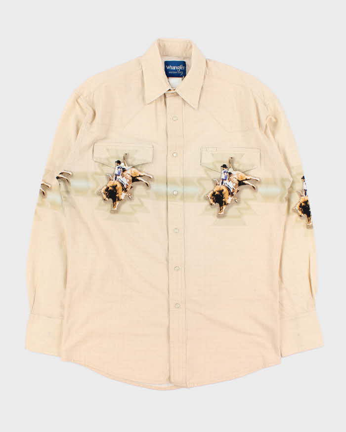 Vintage Y2K 00s Wrangler Rodeo Snap Button Long Sleeve Western Shirt - L