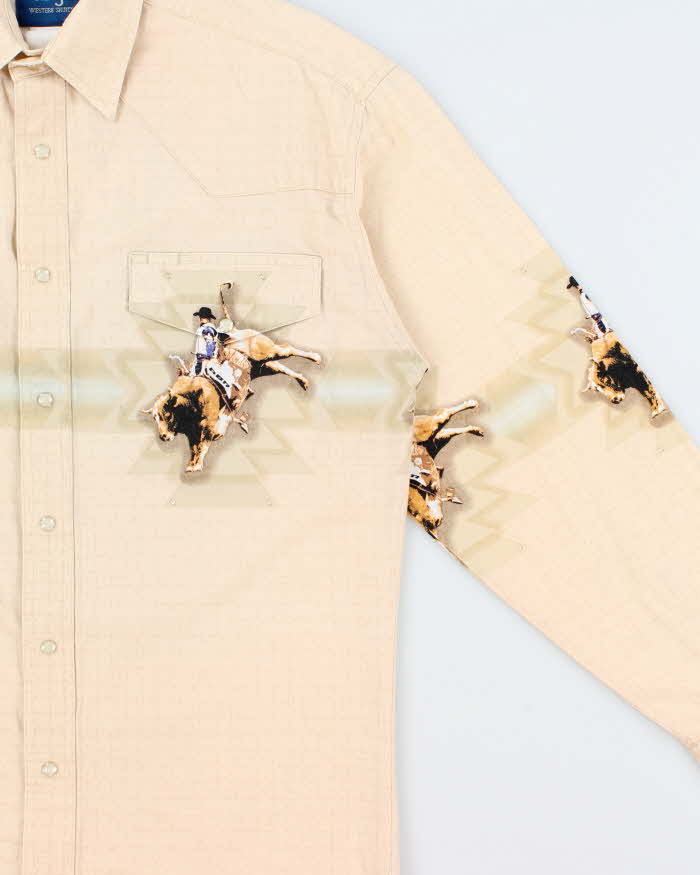 Vintage Y2K 00s Wrangler Rodeo Snap Button Long Sleeve Western Shirt - L