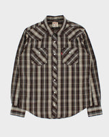 Vintage Y2K 00s Levi's Plaid Snap Button Long Sleeve Western Shirt - L