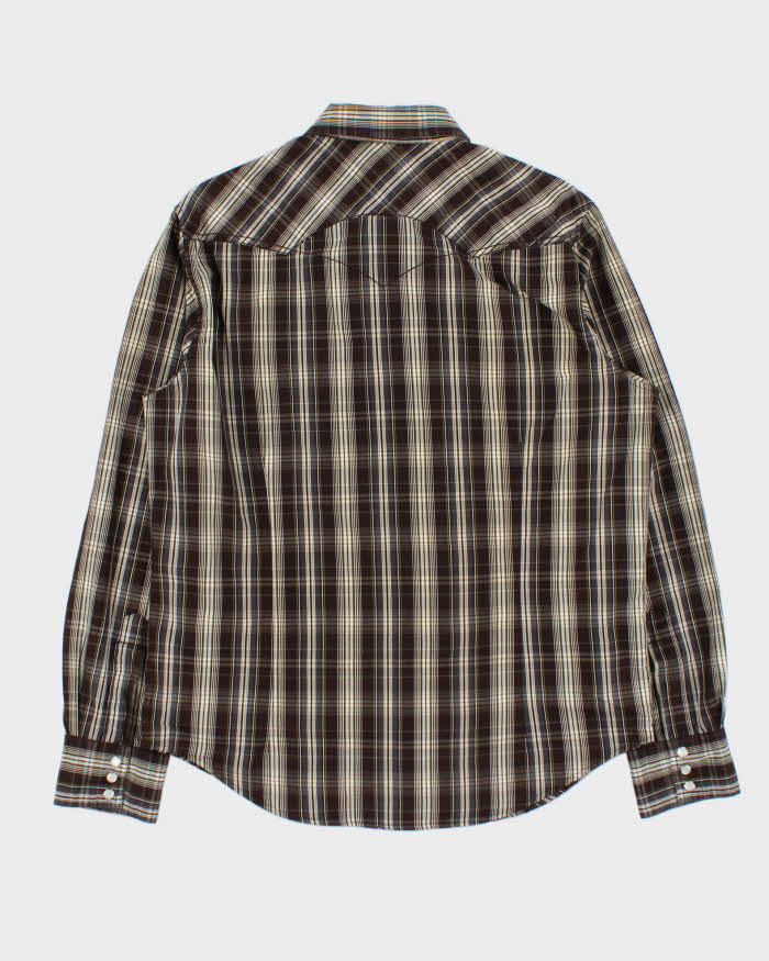 Vintage Y2K 00s Levi's Plaid Snap Button Long Sleeve Western Shirt - L