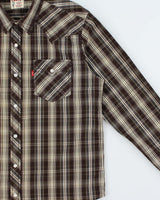 Vintage Y2K 00s Levi's Plaid Snap Button Long Sleeve Western Shirt - L