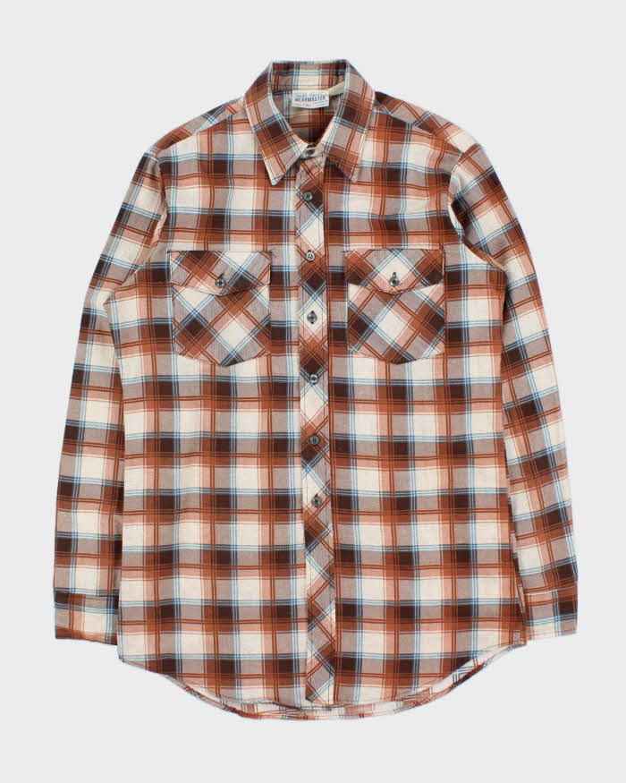 Vintage 1970s Sears Wearmaster Plaid Long Sleeve Flannel Shirt - M