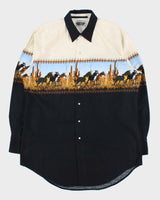 Vintage 1990s Cumberland Outfitters Snap Button Wild Horse Long Sleeve Western Shirt - XL