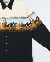 Vintage 1990s Cumberland Outfitters Snap Button Wild Horse Long Sleeve Western Shirt - XL