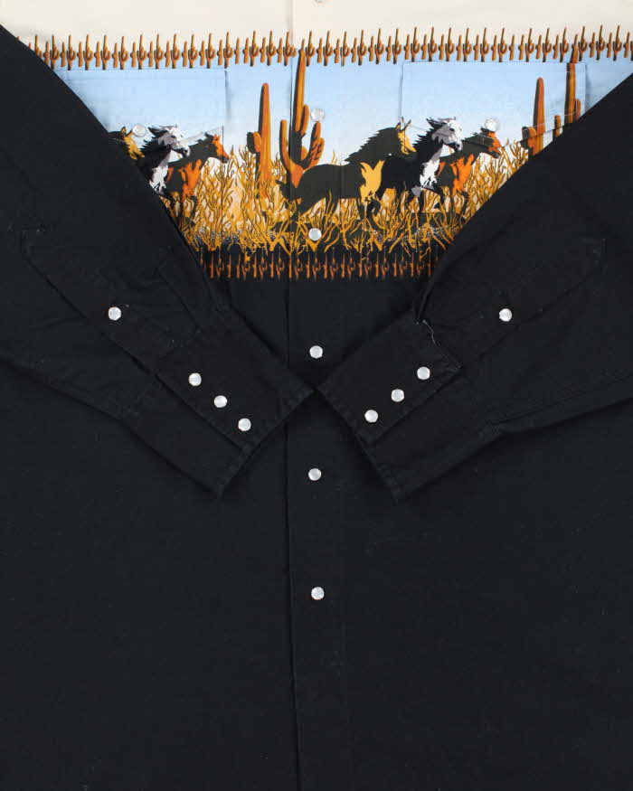 Vintage 1990s Cumberland Outfitters Snap Button Wild Horse Long Sleeve Western Shirt - XL