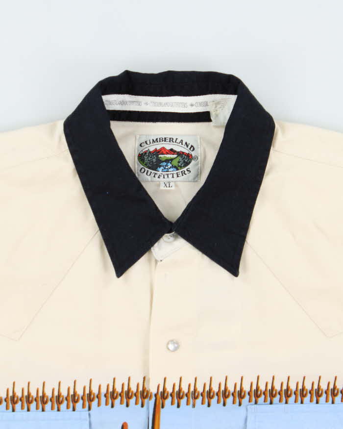 Vintage 1990s Cumberland Outfitters Snap Button Wild Horse Long Sleeve Western Shirt - XL