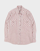 Vintage 1970s Striped Snap Button Textured Long Sleeve Western Shirt - L