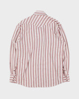 Vintage 1970s Striped Snap Button Textured Long Sleeve Western Shirt - L