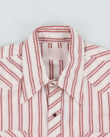 Vintage 1970s Striped Snap Button Textured Long Sleeve Western Shirt - L