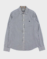 Vintage Y2K 00s Burberry Nova Check Lined Striped Long Sleeve Shirt - L