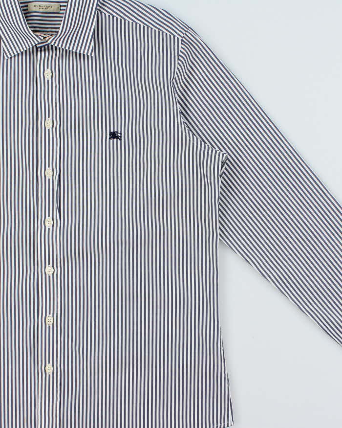 Vintage Y2K 00s Burberry Nova Check Lined Striped Long Sleeve Shirt - L