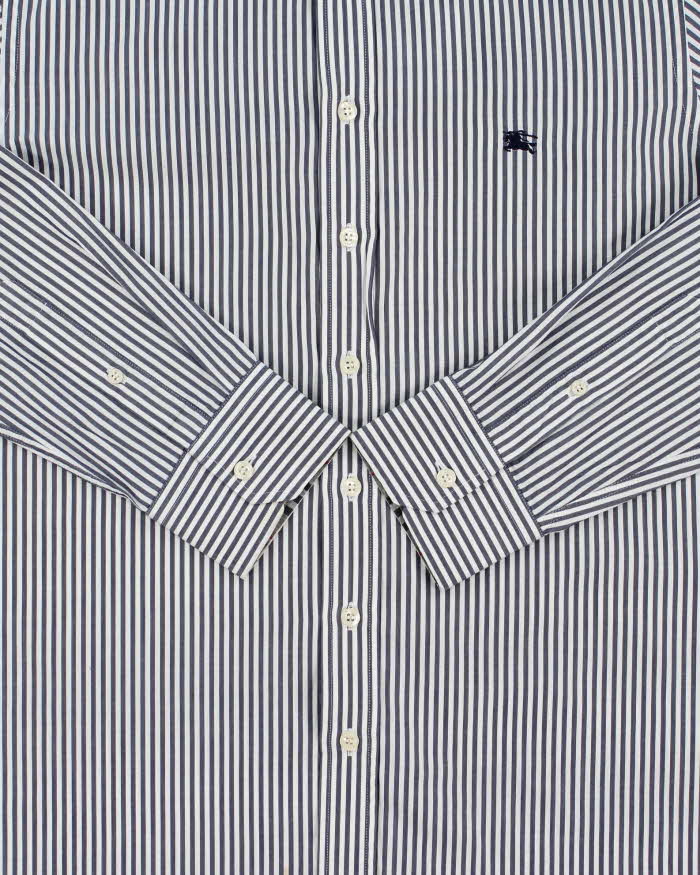 Vintage Y2K 00s Burberry Nova Check Lined Striped Long Sleeve Shirt - L