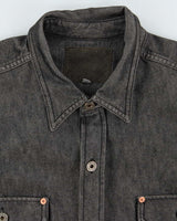 Vintage 1990s Guess USA Metallic Raw Denim Over-Shirt - 4XL
