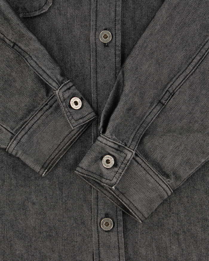 Vintage 1990s Guess USA Metallic Raw Denim Over-Shirt - 4XL