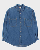 Vintage Y2K 00s Levi's Medium Wash Long Sleeve Denim Over Shirt - XL