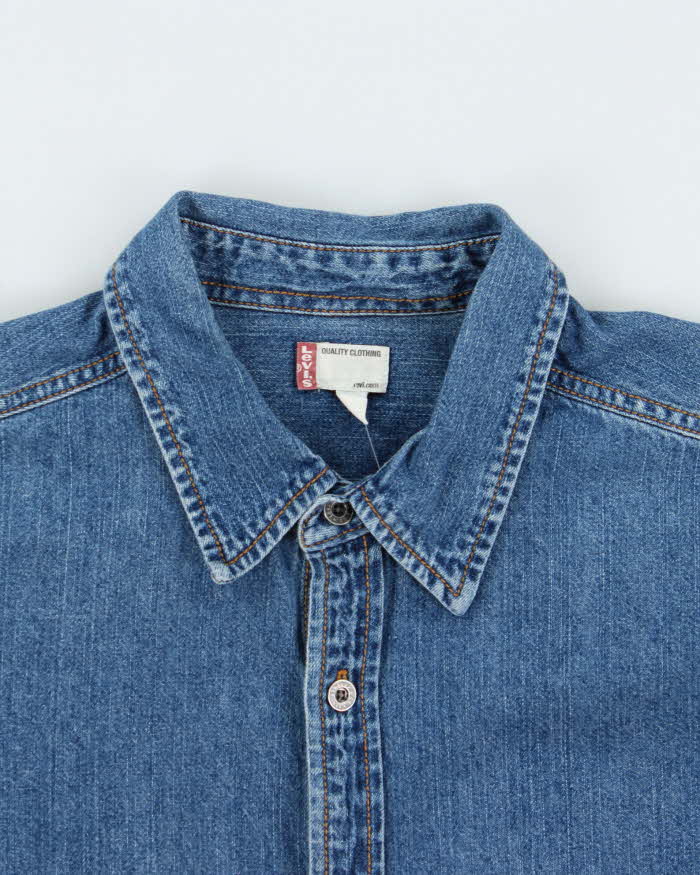 Vintage Y2K 00s Levi's Medium Wash Long Sleeve Denim Over Shirt - XL