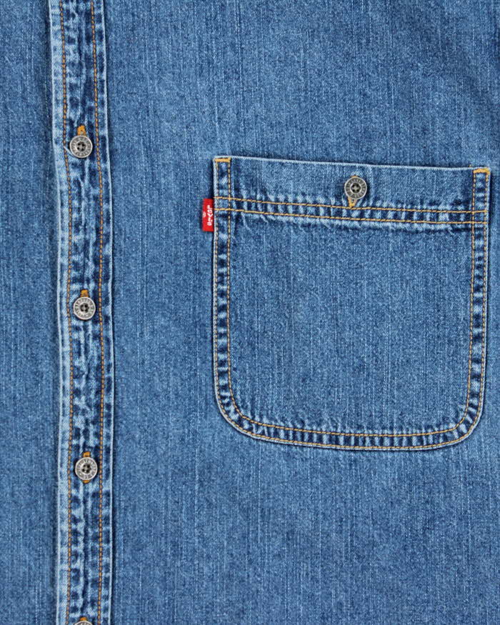 Vintage Y2K 00s Levi's Medium Wash Long Sleeve Denim Over Shirt - XL