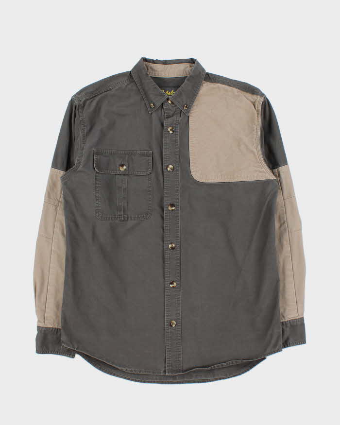 Vintage Cabela's Khaki Long Sleeve Cotton Canvas Hunting Shirt - M
