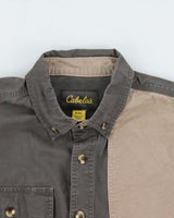 Vintage Cabela's Khaki Long Sleeve Cotton Canvas Hunting Shirt - M