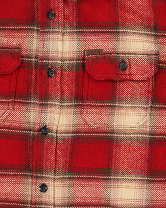 Vintage Orvis Plaid Heavyweight Long Sleeve Flannel Over Shirt - XL