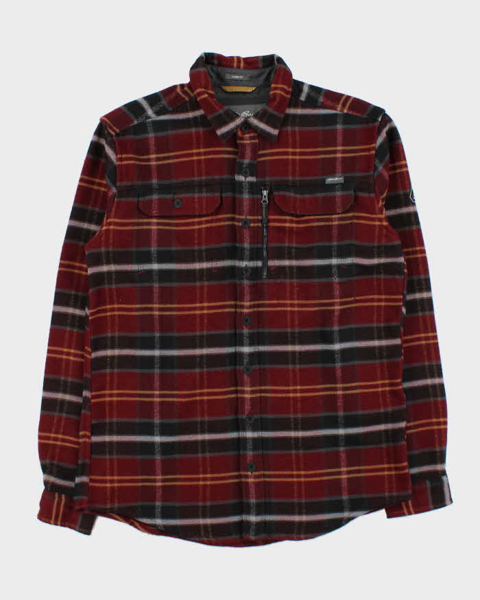 Vintage Eddie Bauer Mountain Ops Plaid Heavyweight Classic Fit Long Sleeve Flannel Over Shirt - L