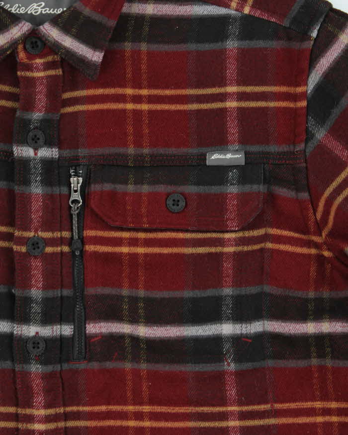 Vintage Eddie Bauer Mountain Ops Plaid Heavyweight Classic Fit Long Sleeve Flannel Over Shirt - L
