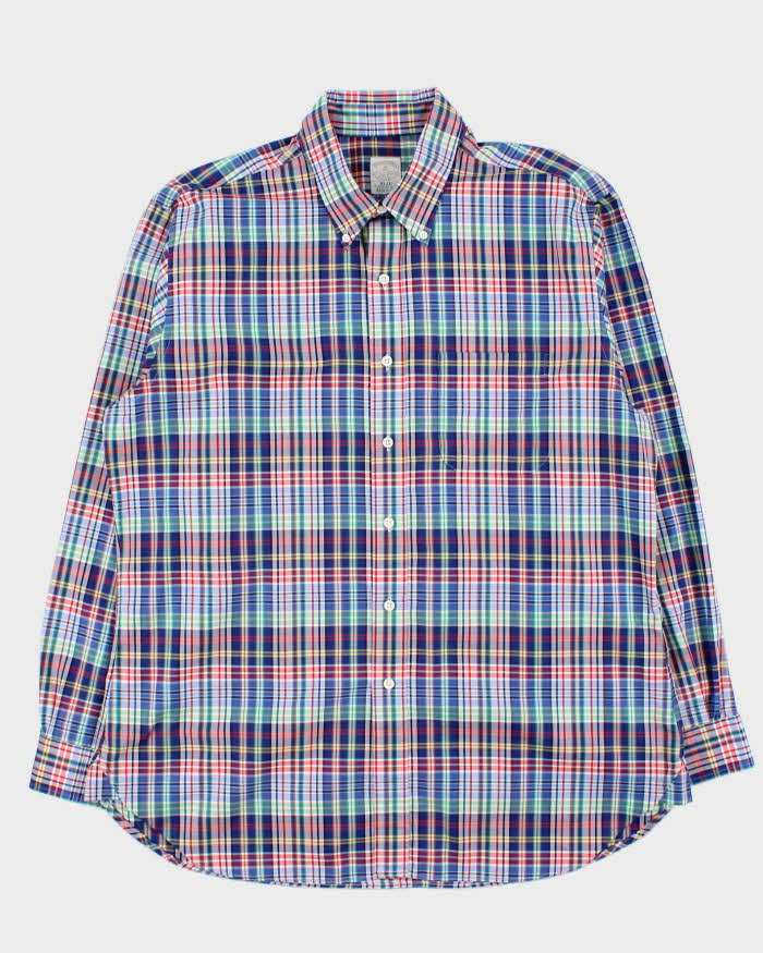 Vintage 00s Brooks Brothers Madras Made In USA Long Sleeve Shirt - XL