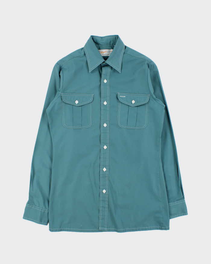 Vintage 1970s Capri California By David Langman Contrast Stitch Long Sleeve Shirt - S