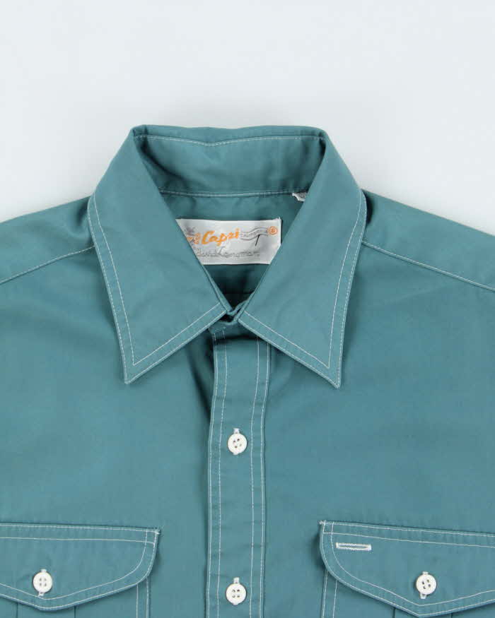 Vintage 1970s Capri California By David Langman Contrast Stitch Long Sleeve Shirt - S