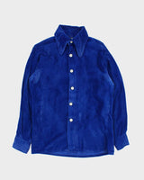 Vintage 1970s Squire Velvet Dagger Collared Long Sleeve Shirt - M