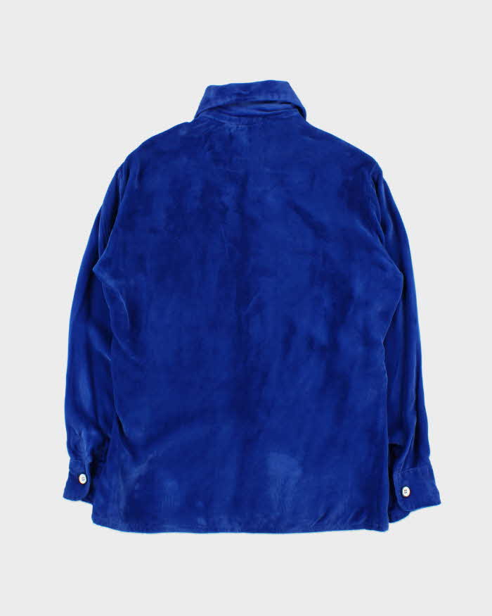 Vintage 1970s Squire Velvet Dagger Collared Long Sleeve Shirt - M