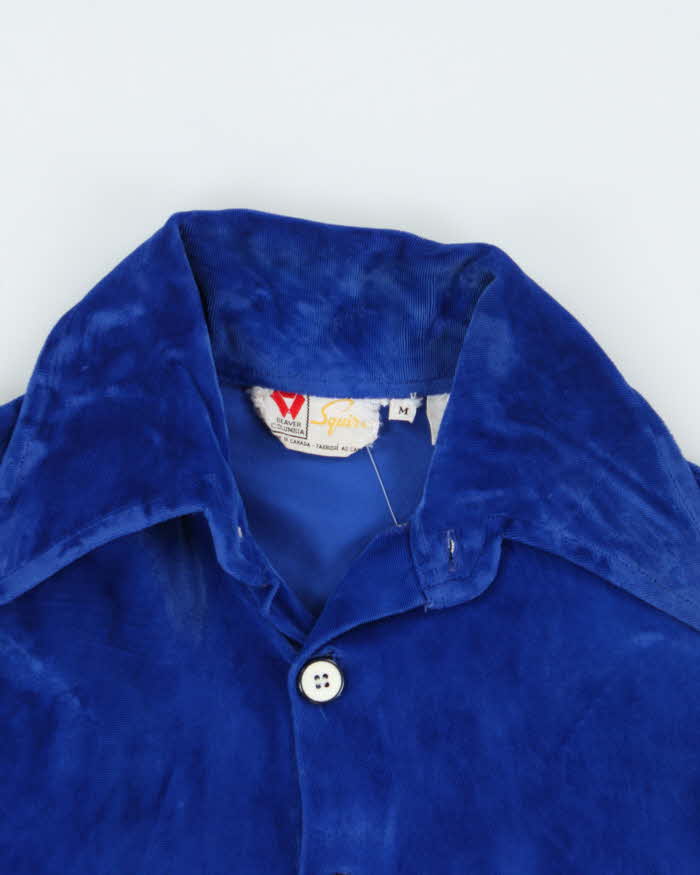 Vintage 1970s Squire Velvet Dagger Collared Long Sleeve Shirt - M