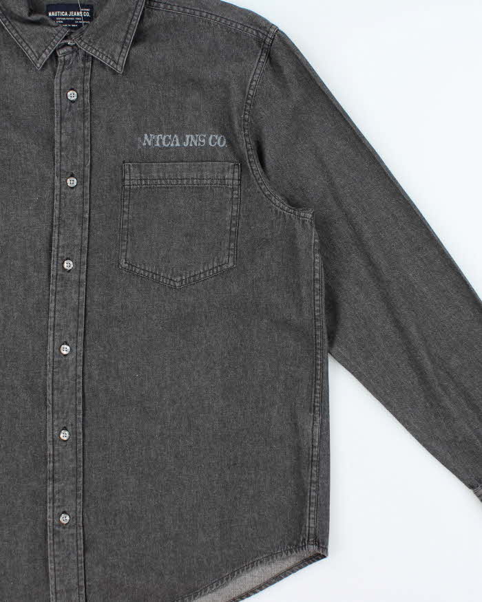 Vintage Y2K 00s Nautica Jeans Stone Wash Long Sleeve Denim Shirt - L