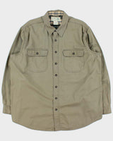 Vintage 00s L.L.Bean Plaid Lined Khaki Heavyweight Long Sleeve Workwear Shirt - XL