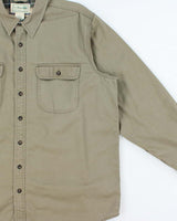 Vintage 00s L.L.Bean Plaid Lined Khaki Heavyweight Long Sleeve Workwear Shirt - XL