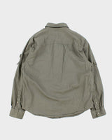 Vintage Y2K 00s Lauren Ralph Lauren Khaki Snap Button Long Sleeve Utility Shirt - M
