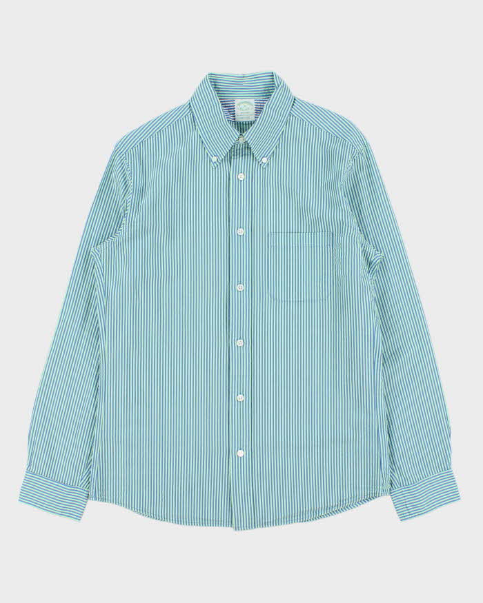 Vintage Brooks Brothers Striped Textured 'Milano' Long Sleeve Shirt - M