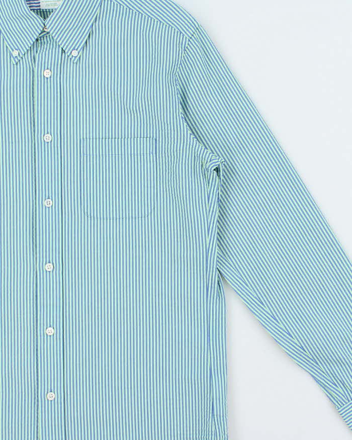 Vintage Brooks Brothers Striped Textured 'Milano' Long Sleeve Shirt - M